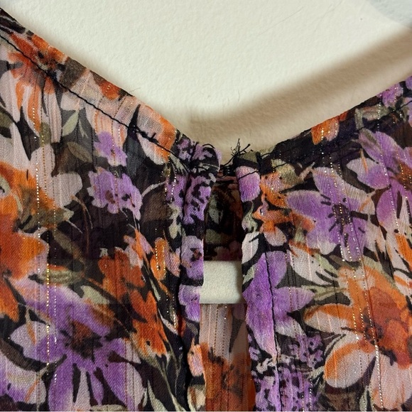 ASTR the Label Mirella Dress Orange Purple Floral Size Medium - Picture 9 of 10